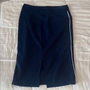 Navy Blue Women's Skirt with White Trim